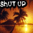 Animated pixel art of a character with dark hair against an orange sunset background, displaying sequential text overlays.