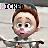 Animated character with brown hair and light skin holding a silver sword, displaying multiple facial expressions