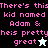 Pixelated text in pink reads "There's this kid named Adam & heis pretty great" with a white star on black background and a black star on light blue background.
