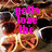 A pixelated image of a skull wearing sunglasses with pink text overlay reading "gotta love the" on the left and "sunglasses!!" on the right.