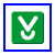 Green square icon with white curved shape and V-shaped top, displayed in a of identical icons with blue borders