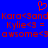 Red pixelated text and a heart symbol on a solid blue background, with repeated phrases and symbols.
