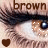 A close-up of a brown-eyed person's face with long dark eyelashes, featuring text overlays and heart symbols.