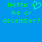 Static pixel art image with bright blue background and green text reading "Hotts 4 me or december?" featuring a light blue heart symbol replacing the number 4.