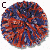 Circular icon with red and blue radial stripes, displaying text variations including 'cheerlead', 'life', and 'life<3'