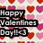 Pixelated graphic with bold text reading "Happy Valentines Day!" over a background of red and pink hearts on light beige.