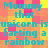 Pixelated cyan text on a multicolored background reads "Mommy that unicorn is farting a rainbow" in a repeating pattern