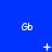 Blue background with white 'Gb' text icons and various small symbols including plus signs, stars, Xs, dots, and ellipses scattered across the