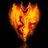 A pixelated heart-shaped object with a crack, surrounded by orange and yellow flames on black background, accompanied by red text phrases.