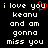 Pixelated text on black background with red heart symbol replacing 'you' in 'i love you' phrase, repeated twice.