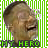 six identical pixelated images showing a person with short dark hair against a green and white striped background, each with "MY HERO" text below