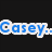 A pixelated image with blue text reading "Casey..." and "Roxs!" on black backgrounds, and a grayscale photo of two people kissing below.