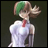A pixelated anime-style character with green and brown hair in a white dress with red collar, next to "Anime IM" text on black background.