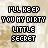 A contact sheet of 11 animated frames showing a pixelated text-based icon with the phrase "I'LL KEEP YOU MY DIRTY LITTLE SECRET" where only the word "SECRET" changes color across frames from black to pink.