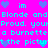 Pixelated cyan text on bright pink background with blue and purple hearts, repeating phrases about 'Blonde' and 'Burnette' in a retro digital style.
