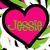 A static pixelated icon features a bright pink heart with black outline, green leaves at top left and bottom right, and the name 'Jessie' in green block letters across center.