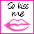 Two side-by-side animated frames of a buddy icon featuring text and lips, with the left frame having a pink border and the right frame having a dark brown border.