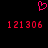 Pixelated red heart symbol above two identical red numeric sequences on black background.