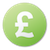 Green circular icon with white pound sterling symbol centered on gradient background.