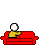 Animated contact sheet showing a yellow stick figure interacting with red couches across 18 frames on gray background
