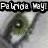 A green and white stylized eye icon with a small circular pupil, displayed in four variations showing different text labels above or below it.