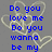 Blue pixelated text on gray background with white heart outlines, displaying phrases about love and friendship.