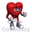 Animated red heart-shaped cartoon character with blue eyes and white gloves performing various poses in a 3x3 contact sheet of sampled frames.