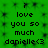Green background with repeated pixelated text reading 'i love you so much danielle<3' in black, arranged in two vertical