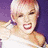 A split-screen image shows a person with short light hair in two versions: one color with purple background and white clothing, the other grayscale.