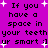 Purple background with black text reading "If you have a space in your teeth ur smart :)" and white star-like sparkles scattered across the image.