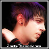 Pixelated profile image of a person with purple-tinted hair, visible ear with black earring, and hand near neck, with text overlay at bottom.