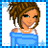 Pixelated cartoon-style icon of a girl with brown hair and blue eyes wearing a blue off-shoulder top, next to text reading 'Baby Girl' on a light blue background.