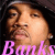 A 6-frame animated contact sheet showing a person in a dark beanie with repeated "Banks" text overlay, alternating between pink and white colors across frames.