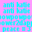 Pixelated cyan text on pink background with yellow rectangular overlays, repeating phrases and symbols in a pattern