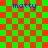 A green and red checkered background with four blue 'matty' text labels, two brown patterns, and pixelated edges