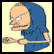 Two side-by-side animated frames of a cartoon character in blue hooded shirt with exaggerated facial features and clenched fists against yellow background.