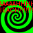 Green and black spiral pattern with red text repeating 'BEACH' and 'AAAAHHH' across the image.