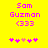 Yellow background with pink text reading "Sam Guzman (333)" and a of five pixelated hearts below, where the third heart is light pink