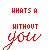 Red text on white background reads "WHATS A CHRISTMAS WITHOUT YOU" with varying opacity levels across multiple repeated instances.