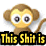 Animated contact sheet showing two frames of a pixelated monkey icon with text banners below each frame, one reading "This Shit is" and the other "Bononos!".