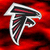 Animated icon of a stylized 'F' with falcon wings, transitioning from red gradient background to white.