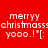 Pixelated text 'merry christmass yooo.!' with smiley face on red, green, and brown backgrounds in a