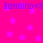 A static image with a bright pink background filled with scattered purple stars and repeated blue text reading "Bammino<3".