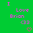 Green background with pink text reading "I Love Brian <33" and a heart symbol, displayed in multiple repeated