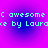 Four identical pixelated text on a purple-to-blue gradient background, each displaying 'C awesome C awesome ce by Lauraxx by Laura' in cyan block letters
