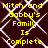 Yellow pixelated text reads "Mitch and Gabby's Family Is Complete" over a dark brown background with white diamond-shaped lattice pattern.