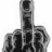 Pixelated grayscale image of a figure with raised middle finger, green pixelated text reading "dont get me mad... or you'll see this" on white background.