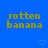 Blue background with yellow text 'rotten banana' repeated across multiple and , interspersed with small light blue heart shapes