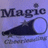 A static image with a purple background featuring a dark blue cone-shaped object with a white circular end and a small star, alongside yellow pixelated text on a black background.