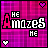 Animated contact sheet of a pixel art icon showing the phrase 'HE Amazes HE' with changing red lettering on a pink grid background, surrounded by heart symbols.